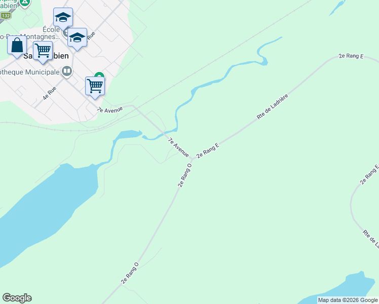 map of restaurants, bars, coffee shops, grocery stores, and more near 7e Avenue in Saint-Fabien