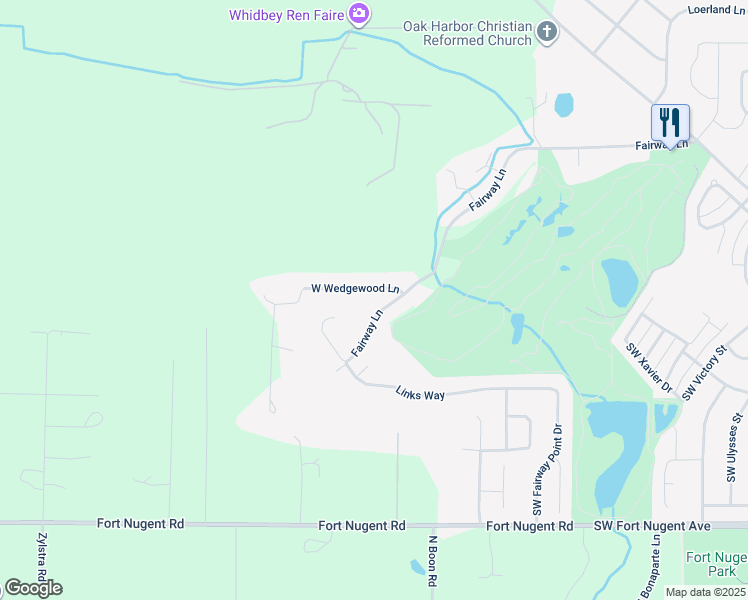 map of restaurants, bars, coffee shops, grocery stores, and more near 2171 Fairway Lane in Oak Harbor