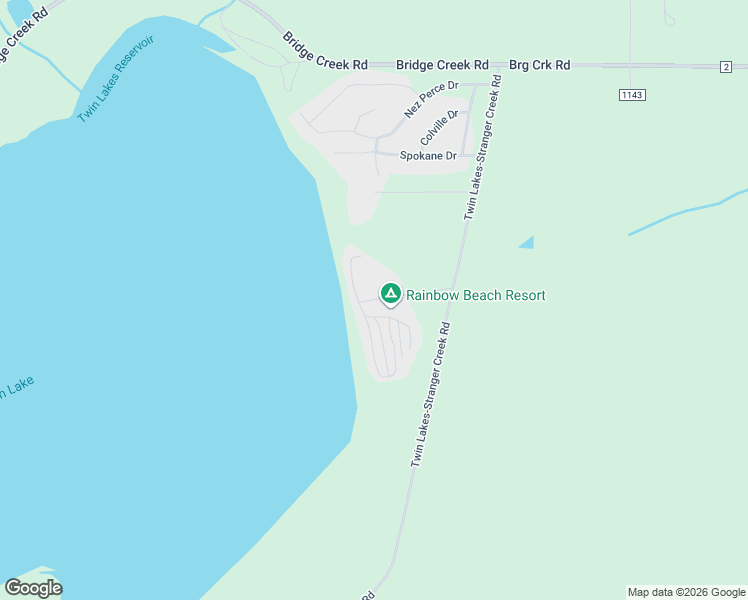 map of restaurants, bars, coffee shops, grocery stores, and more near 18 North Twin Lakes Road in Inchelium