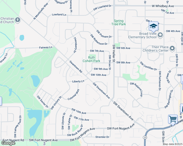 map of restaurants, bars, coffee shops, grocery stores, and more near 1696 Southwest 10th Avenue in Oak Harbor