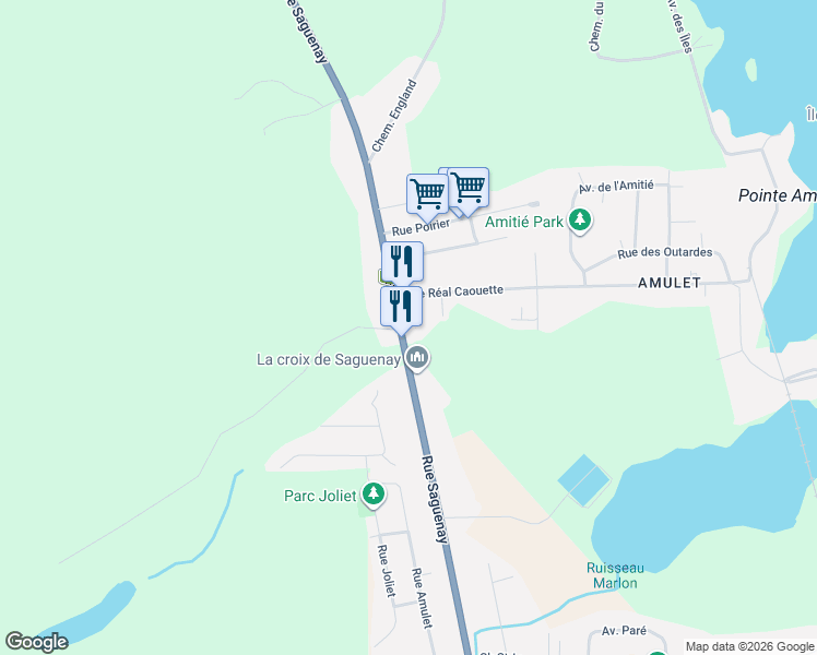 map of restaurants, bars, coffee shops, grocery stores, and more near 3140 Rue Saguenay in Rouyn-Noranda