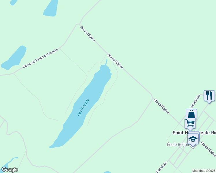 map of restaurants, bars, coffee shops, grocery stores, and more near 34 Montée des Huard in Saint-Narcisse-de-Rimouski