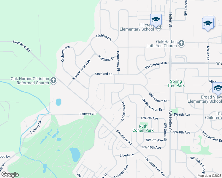 map of restaurants, bars, coffee shops, grocery stores, and more near 387 Southwest Stroops Drive in Oak Harbor