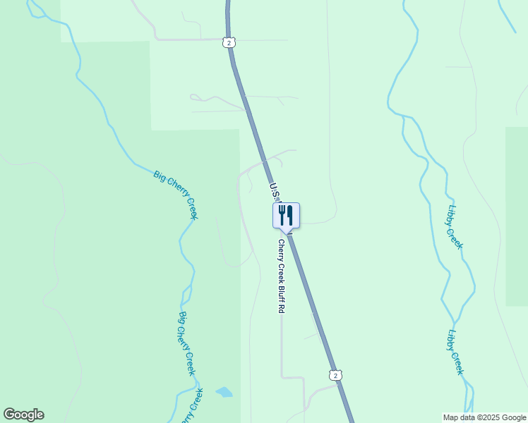 map of restaurants, bars, coffee shops, grocery stores, and more near 7454 U.S. Highway 2 West in Libby