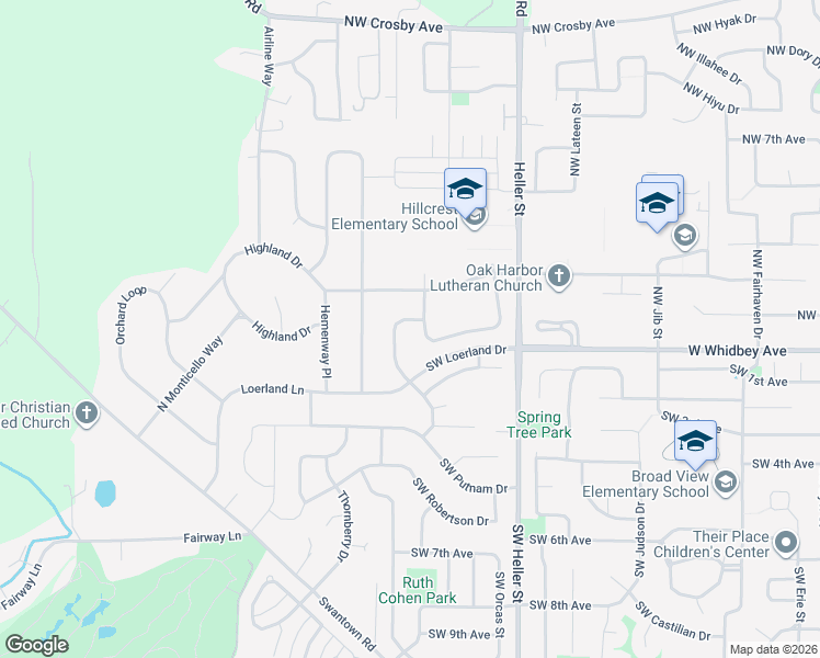 map of restaurants, bars, coffee shops, grocery stores, and more near 74 Northwest Roeder Drive in Oak Harbor