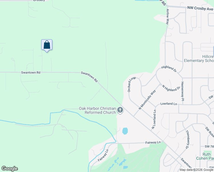 map of restaurants, bars, coffee shops, grocery stores, and more near 1472 Swantown Road in Oak Harbor