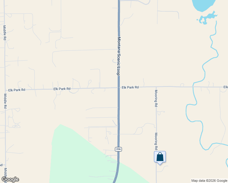 map of restaurants, bars, coffee shops, grocery stores, and more near 370-398 Elk Park Road in Columbia Falls