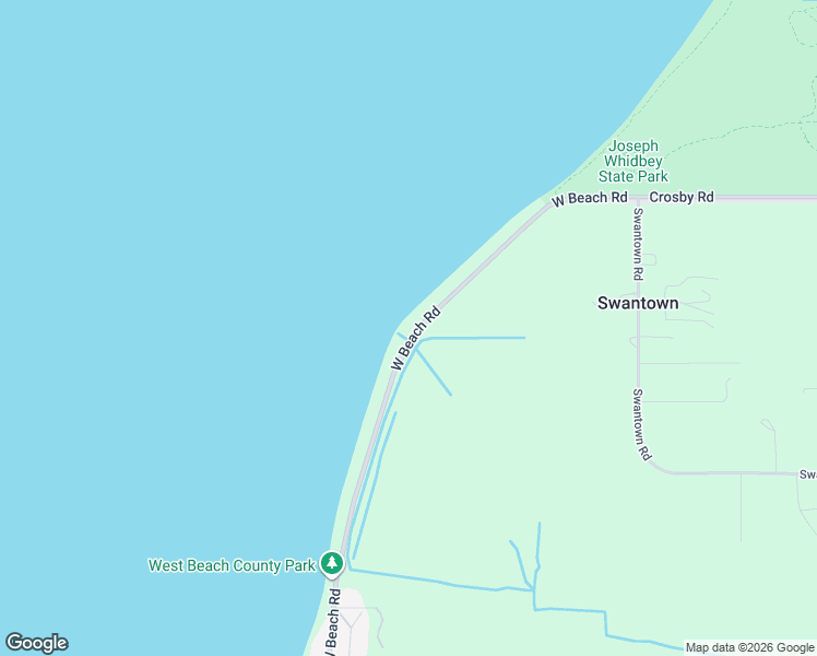 map of restaurants, bars, coffee shops, grocery stores, and more near 2603 West Beach Road in Oak Harbor