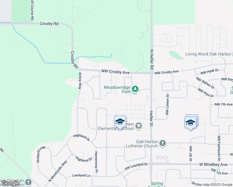 map of restaurants, bars, coffee shops, grocery stores, and more near 790 Northwest Rigging Street in Oak Harbor