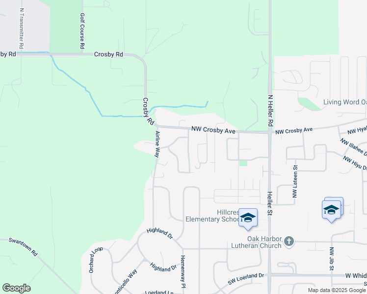 map of restaurants, bars, coffee shops, grocery stores, and more near 905 Northwest Scenic Vista Street in Oak Harbor