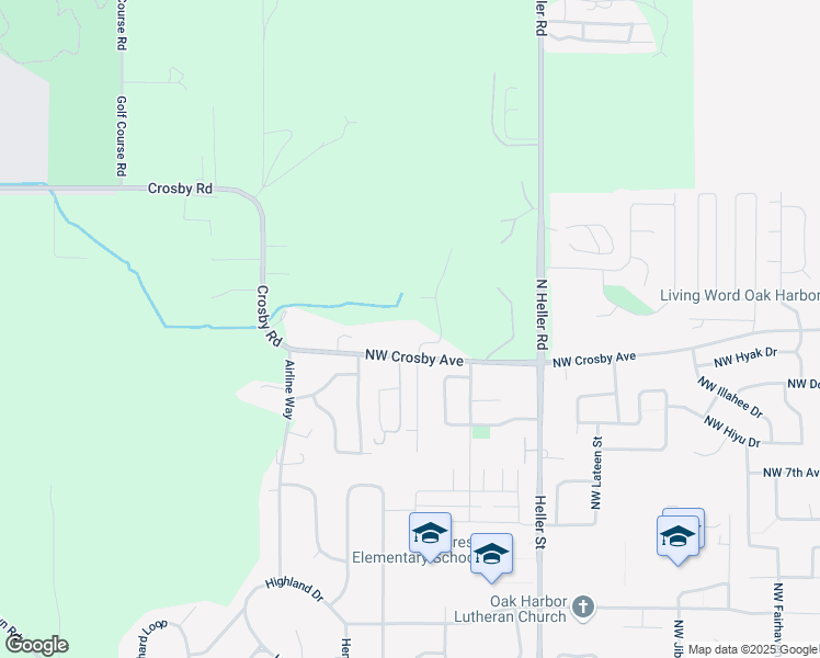 map of restaurants, bars, coffee shops, grocery stores, and more near 1800 Northwest Crosby Avenue in Oak Harbor