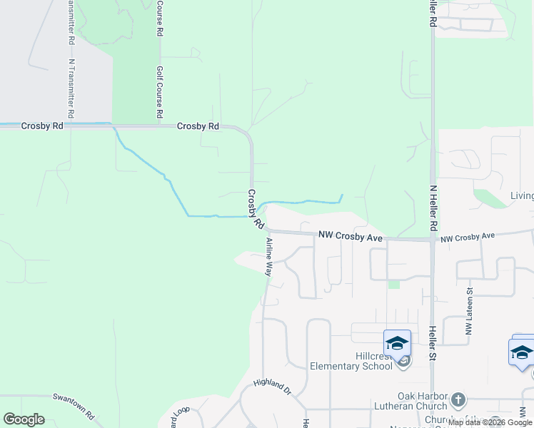 map of restaurants, bars, coffee shops, grocery stores, and more near 1294 Crosby Road in Oak Harbor