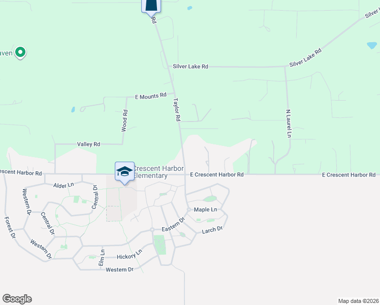 map of restaurants, bars, coffee shops, grocery stores, and more near 2746 Taylor Road in Oak Harbor