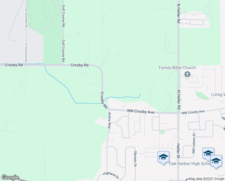map of restaurants, bars, coffee shops, grocery stores, and more near 1320 Crosby Road in Oak Harbor