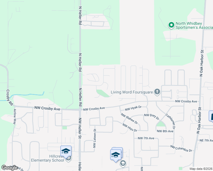 map of restaurants, bars, coffee shops, grocery stores, and more near 1193 Northwest Redwing Drive in Oak Harbor