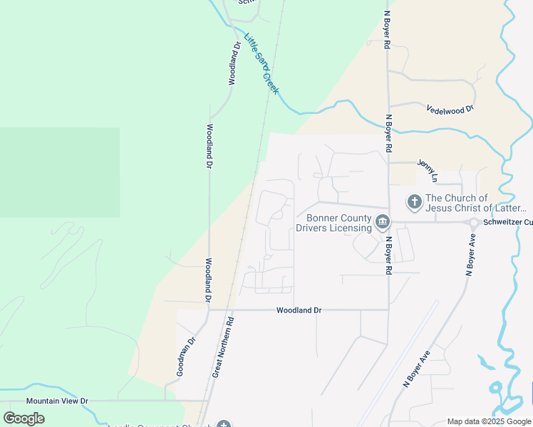 map of restaurants, bars, coffee shops, grocery stores, and more near 4107 Samuelson Ave in Sandpoint