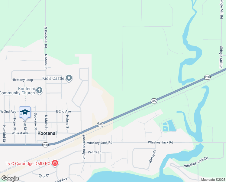 map of restaurants, bars, coffee shops, grocery stores, and more near 121 Providence Road in Sandpoint