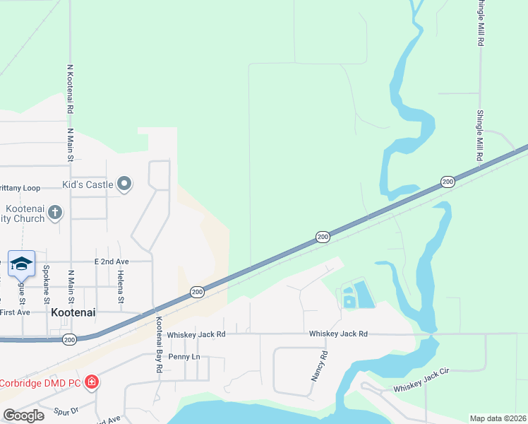 map of restaurants, bars, coffee shops, grocery stores, and more near 121 Providence Road in Sandpoint