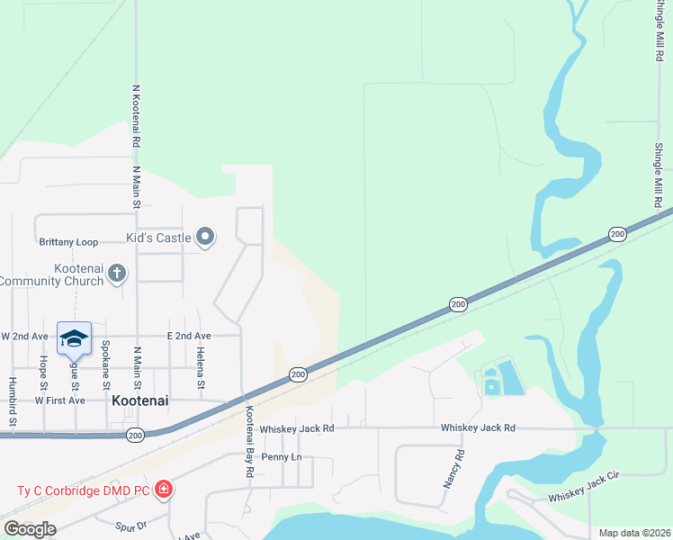 map of restaurants, bars, coffee shops, grocery stores, and more near 1-599 Providence Road in Sandpoint