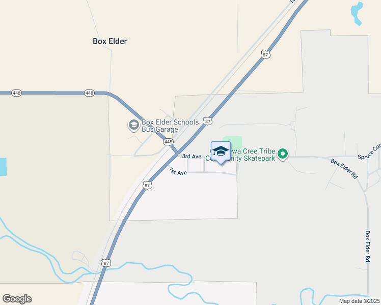 map of restaurants, bars, coffee shops, grocery stores, and more near 205 Main Street East in Box Elder