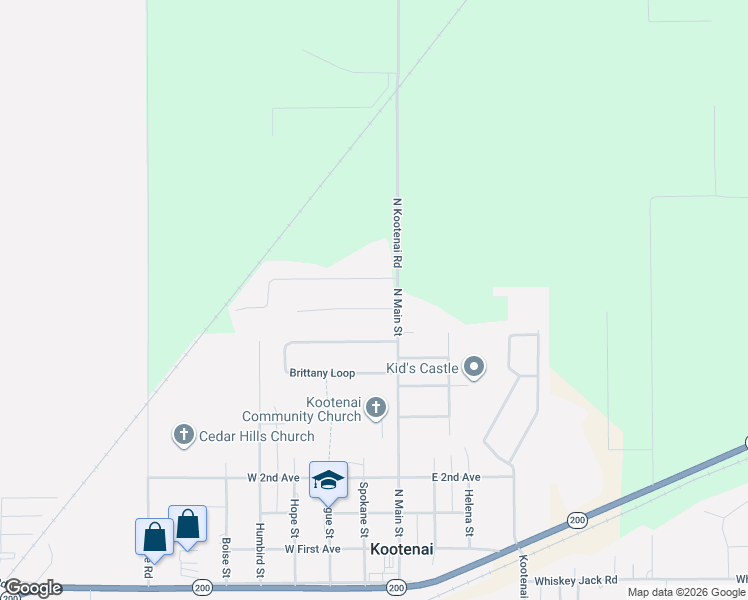 map of restaurants, bars, coffee shops, grocery stores, and more near 380 North Kootenai Road in Sandpoint