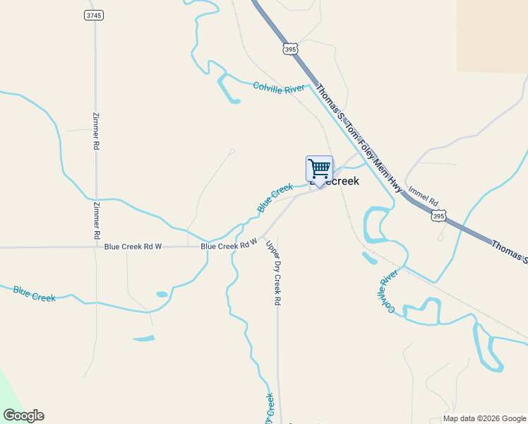 map of restaurants, bars, coffee shops, grocery stores, and more near 1696C Blue Creek Road West in Chewelah