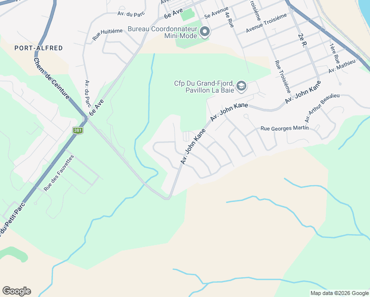 map of restaurants, bars, coffee shops, grocery stores, and more near 2160 Avenue John Kane in Saguenay