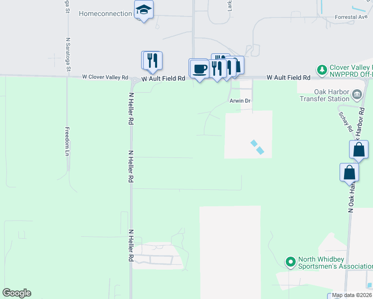 map of restaurants, bars, coffee shops, grocery stores, and more near 997 Yvonne Avenue in Oak Harbor