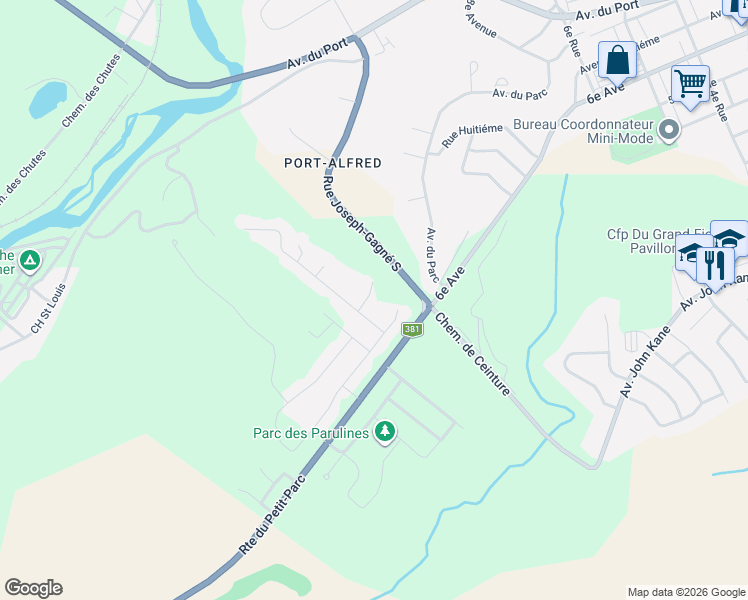 map of restaurants, bars, coffee shops, grocery stores, and more near 2993 Rue de Vialas in Saguenay
