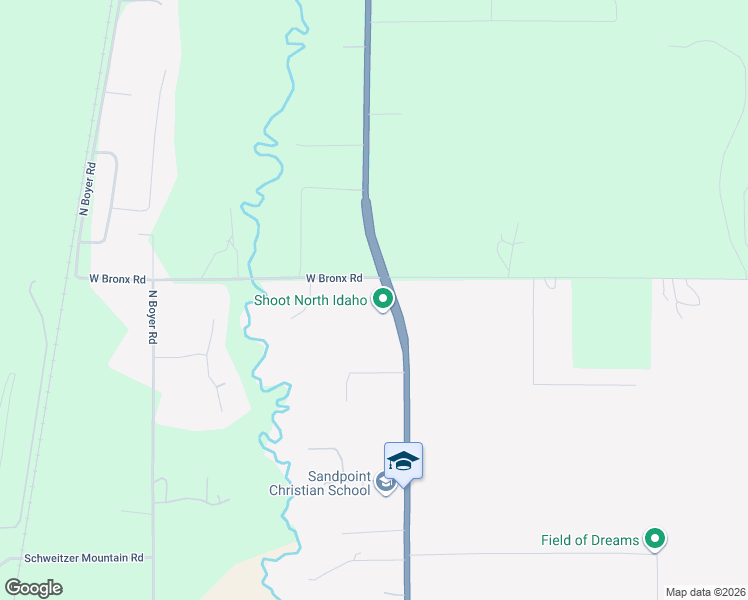 map of restaurants, bars, coffee shops, grocery stores, and more near 47833 8 Highway 95 in Ponderay