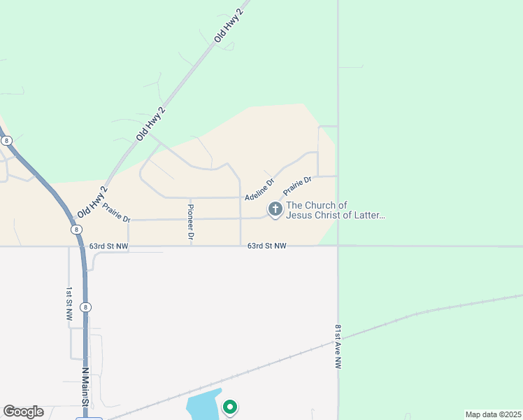 map of restaurants, bars, coffee shops, grocery stores, and more near 319 Prairie Drive in Stanley