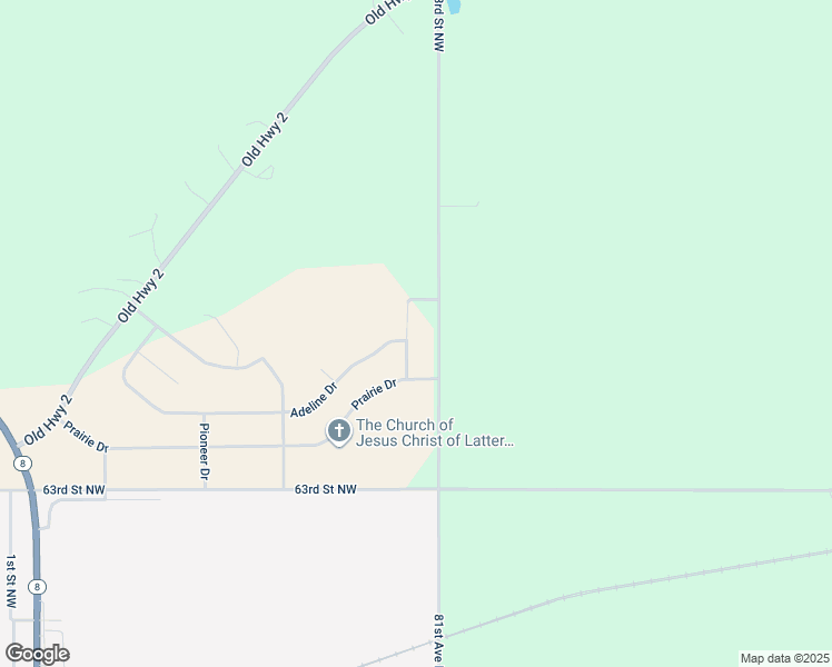 map of restaurants, bars, coffee shops, grocery stores, and more near 822 Knife River Drive in Stanley