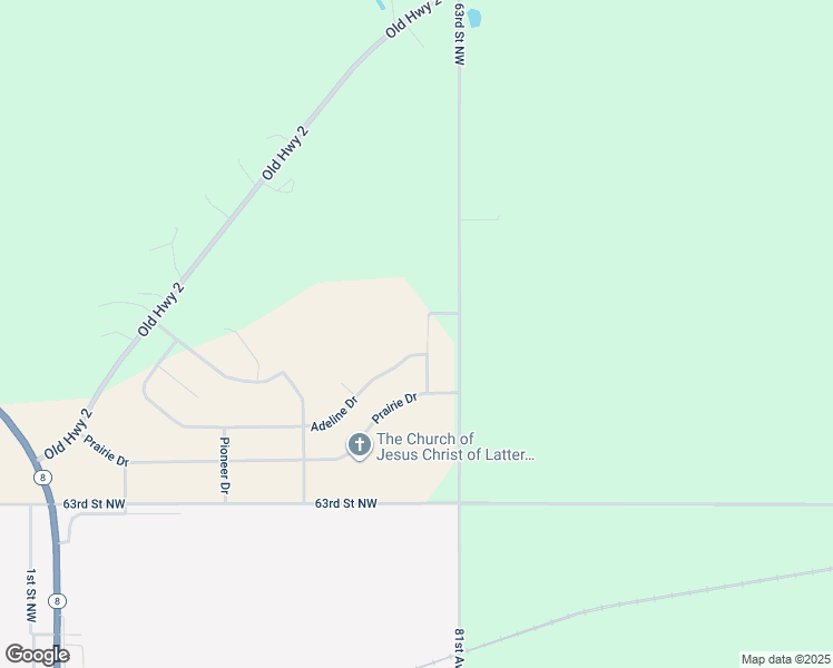 map of restaurants, bars, coffee shops, grocery stores, and more near 822 Knife River Drive in Stanley