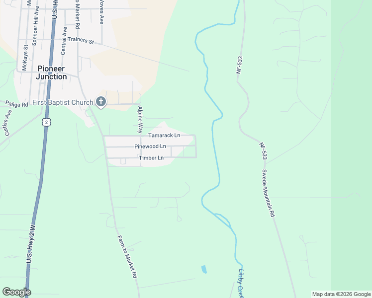 map of restaurants, bars, coffee shops, grocery stores, and more near 326 Pinewood Lane in Libby