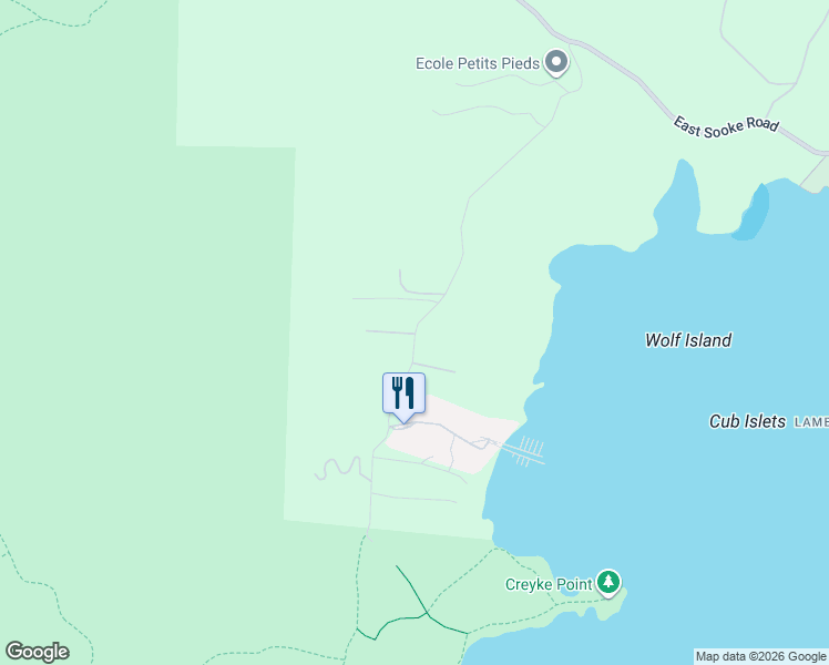 map of restaurants, bars, coffee shops, grocery stores, and more near Becher Bay Road in Sooke