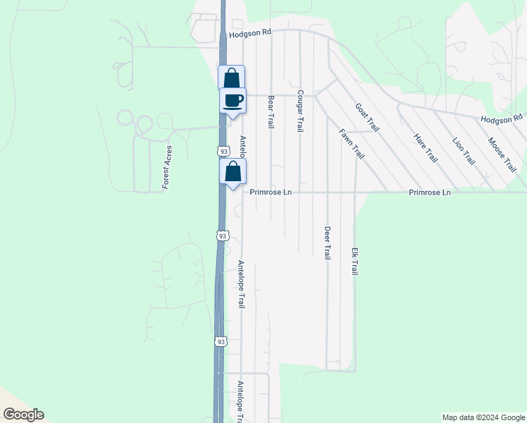 map of restaurants, bars, coffee shops, grocery stores, and more near 307 Bear Trail in Whitefish