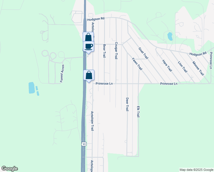 map of restaurants, bars, coffee shops, grocery stores, and more near 307 Bear Trail in Whitefish