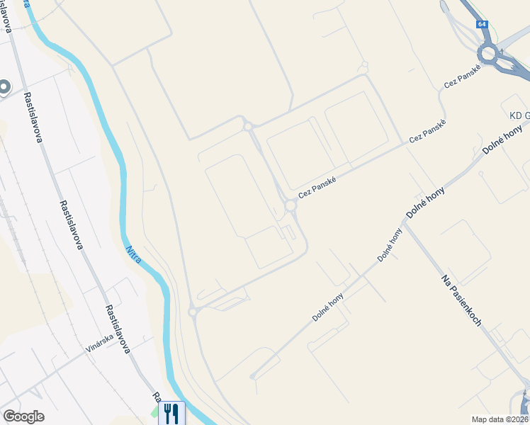 map of restaurants, bars, coffee shops, grocery stores, and more near 11 Cez Panské in Lužianky