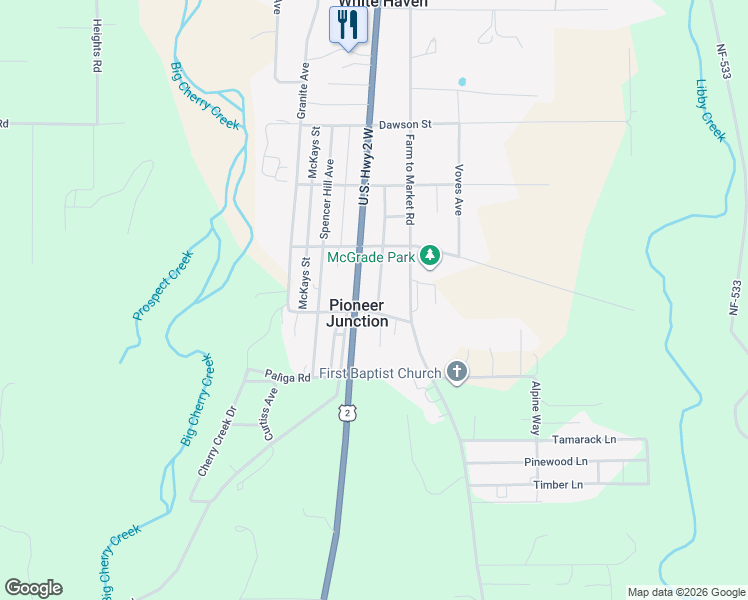 map of restaurants, bars, coffee shops, grocery stores, and more near 4265 U.S. Highway 2 West in Libby