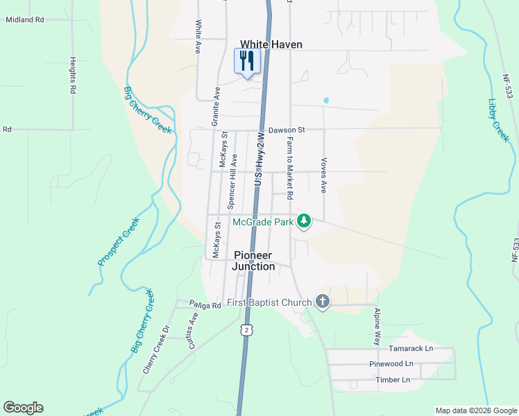 map of restaurants, bars, coffee shops, grocery stores, and more near 4265-4271 U.S. Highway 2 West in Libby
