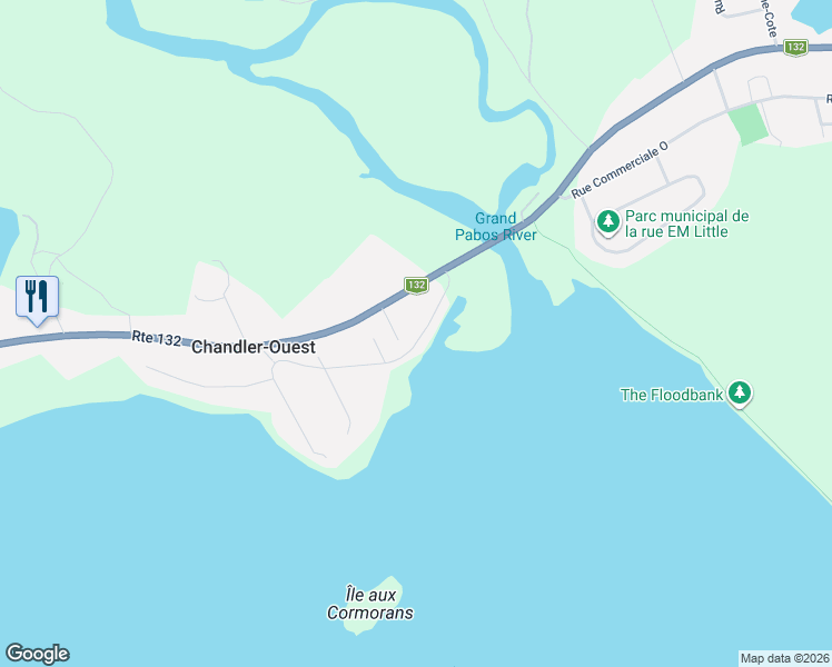 map of restaurants, bars, coffee shops, grocery stores, and more near 11 Route Tardif in Pabos Mills