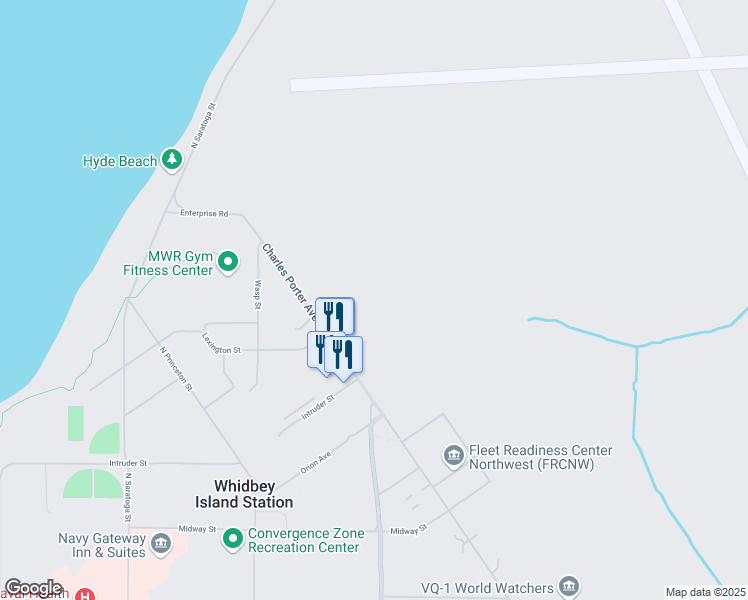 map of restaurants, bars, coffee shops, grocery stores, and more near 3730 North Charles Porter Avenue in Oak Harbor