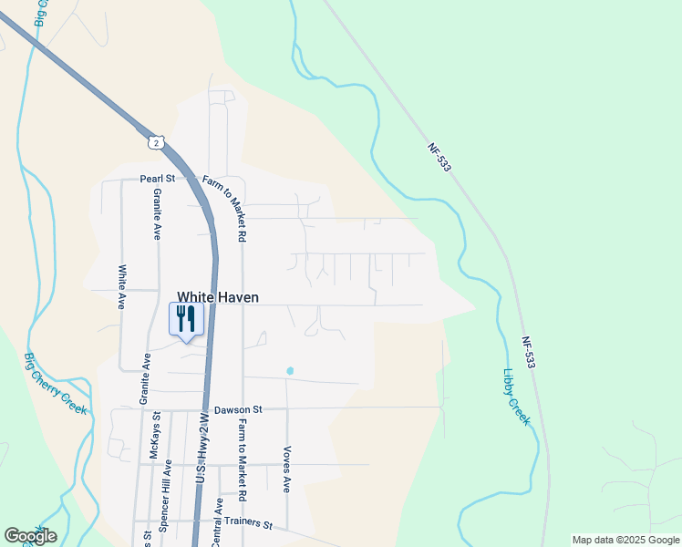 map of restaurants, bars, coffee shops, grocery stores, and more near 229-351 Wards Road in Libby