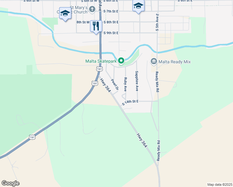 map of restaurants, bars, coffee shops, grocery stores, and more near 211 Pearl Drive in Malta