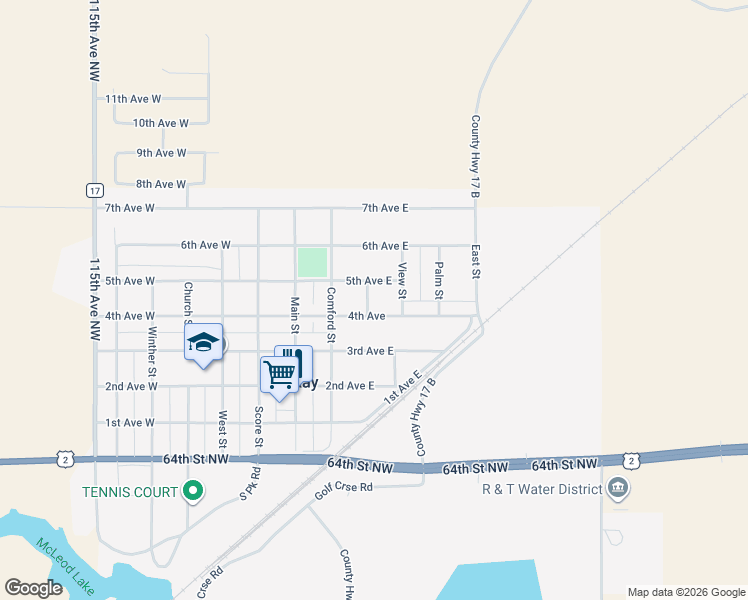 map of restaurants, bars, coffee shops, grocery stores, and more near 12 High Street in Ray
