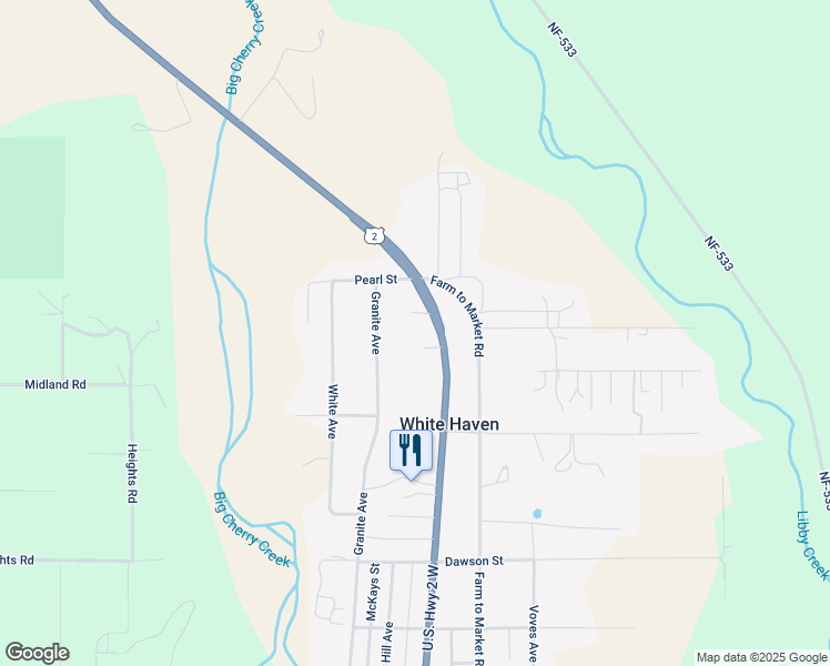 map of restaurants, bars, coffee shops, grocery stores, and more near 3496 U.S. Highway 2 Northwest in Libby