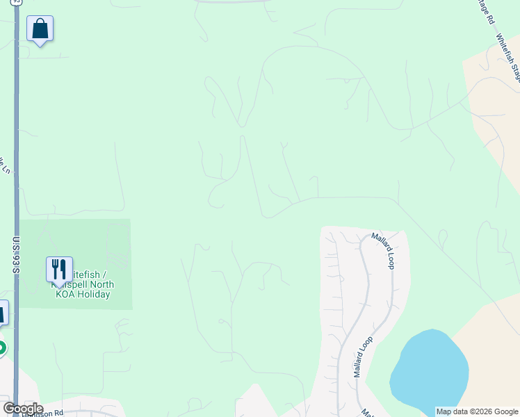 map of restaurants, bars, coffee shops, grocery stores, and more near 130 Wagon Wheel Road in Whitefish