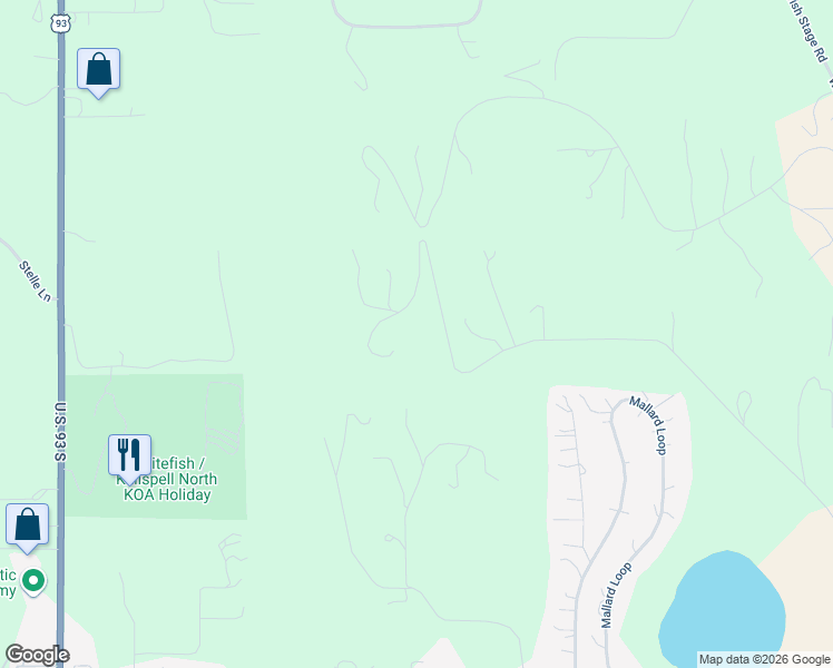 map of restaurants, bars, coffee shops, grocery stores, and more near 130 Wagon Wheel Road in Whitefish