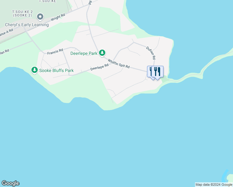 map of restaurants, bars, coffee shops, grocery stores, and more near 7078 Richview Road in Sooke