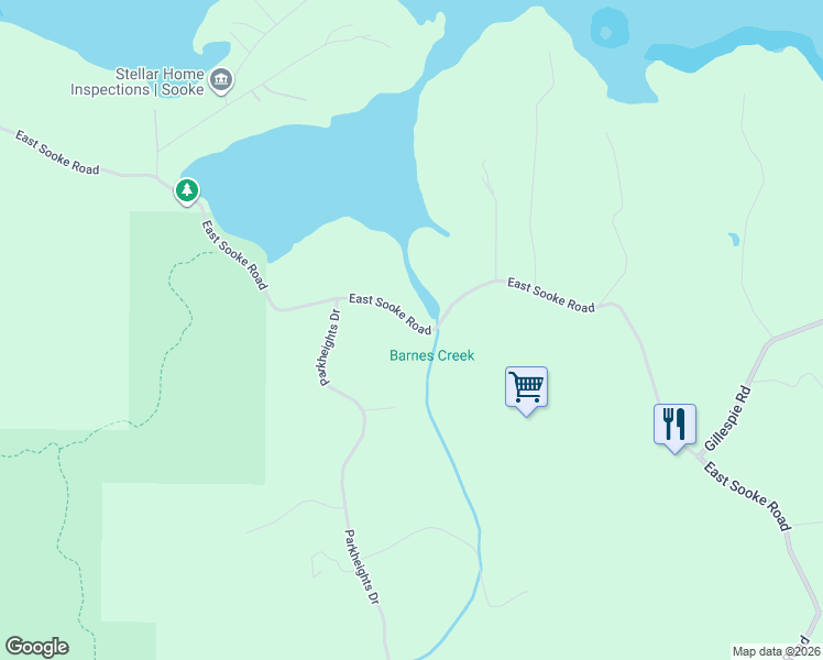 map of restaurants, bars, coffee shops, grocery stores, and more near 5805 East Sooke Road in Sooke